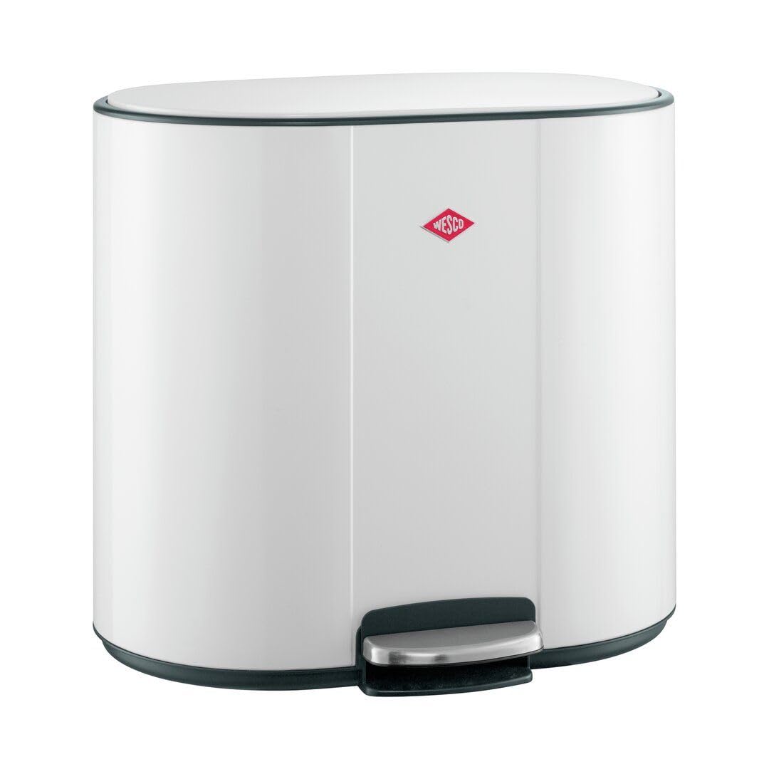 Poubelle à pédale pour tri sélectif cuisine WESCO Multicollector 50L blanc