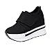 Produktbild Vectry Sportschuhe Damen Kinder Mädchen Air Mit Keilabsatz Damenschuhe Sneaker Pumps Stiefeletten Sandalen Flach, Erhohung der Hore Wedges Stiefel Plattform Slip On Ankle (EU34/CN35, Schwarz 1)