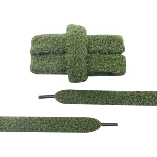 IRGVJIFR Cordones para Zapatos 2 pares de cordones de felpa planos de 15 mm de ancho, diseño grande y esponjoso, perfectos for zapatillas informales de mujer.(Dark green,240cm)