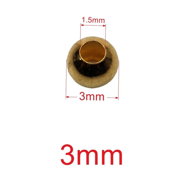 200 cuentas metálicas redondas para pesca 2-4mm miniatura 5