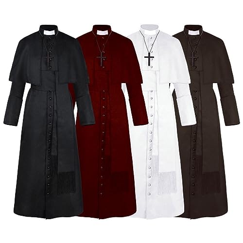 Vestimenta de sacerdote y abrigos católicos para hombre con bata de padre de iglesia 2