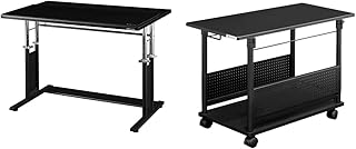 Bauhutte Gaming Desk HD BHD-1000HDM-BK Black 39.4 inches 100 cm Width & Elevating Type L-Shaped Desk, Large, BHD-820H-BK