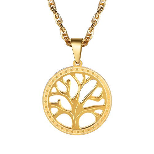 PROSTEEL Necklaces Pendants,Nature Spiritual Tree of Life Necklace,Family Tree Necklace,Women Jewelry,Mens Jewelry,18K Gold Plated