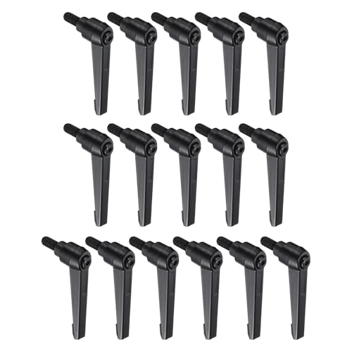 Image of uxcell 16pcs Lever Adjustable Handles M8 x 15mm Metric Male Thread, Level Clamping Handle Hand Stud Knobs Rotating Screw Handles Bolts with Locking Lever, Black
