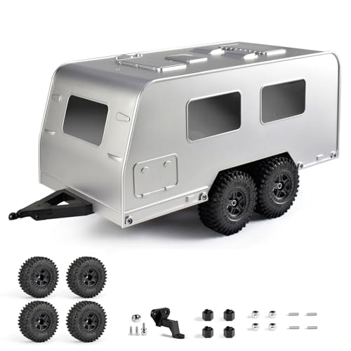 9imod Travel Camper Trailer with Hitch for TRX4M 1/18 Crawler