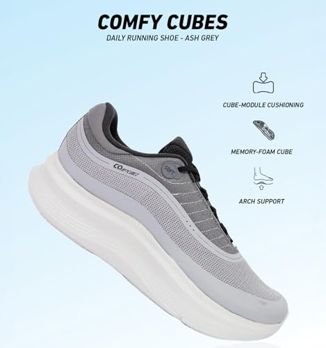 Image of XTEP Comfy Cubes Men's Running Shoes | Memory Foam Arch Support Sneakers | Lightweight Breathable Mesh Sports Shoes