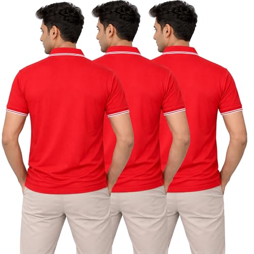 Image of Hangout Hub Men's Polo T Shirt | Solid | Plain Regular Fit Tees|Collar T-Shirts|Half Sleeves|Set of 1 & 2|HH.MP.MAR
