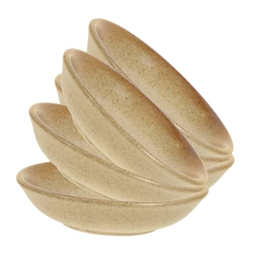 FUNOMOCYA 6-pack Japanese Style Ceramic Sauce Dishes Sushi Plate Soy Sauce Dipping Bowls for Side Dishes Elegant Dinnerware