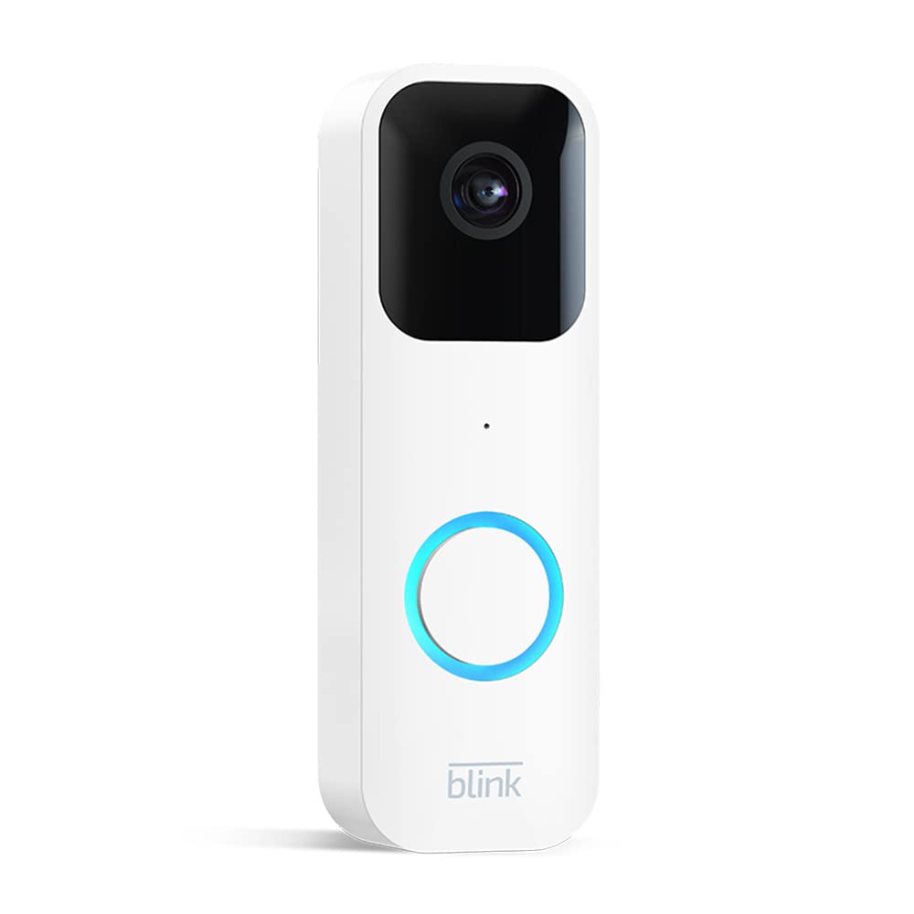 Blink Sonnette Vidéo | Système audio bidirectionnel, vidéo HD, longue autonomie, détection de mouvements, notifications de sonnette dans l'application, fonctionne avec Alexa | Blanc