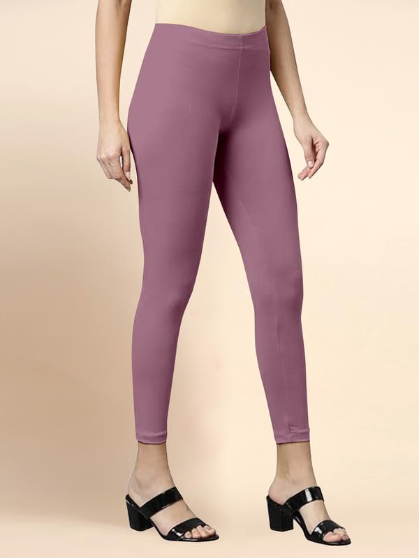Image of TRENDMALLS Women's Microfiber Elastane Stretch Soft Cropped Leggings with Ultrasoft Waistband for Women