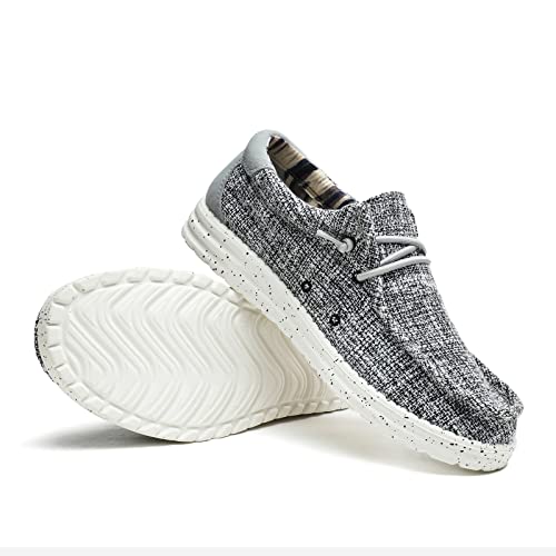 Image of Men's Machine Washable Slip On Lace Up Casual Loafer Breathable Travel Canvas Shoes for Men Comfortable and Stylish Summer Loafers Lightweight Walking Shoes Boat Shoe