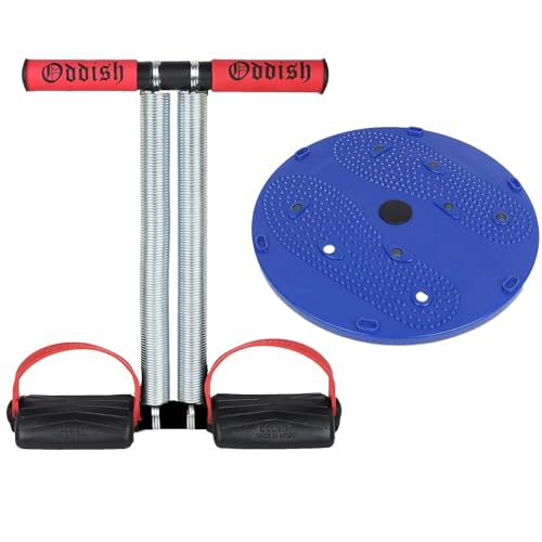 ODDISH; way to fitness Tummy trimmer Double Spring for Abdominal exerciser and Tummy twister for waist trimmer Combo pack for Men and Women (LARGE SPRING- WITH TWISTER, RED & BLACK)