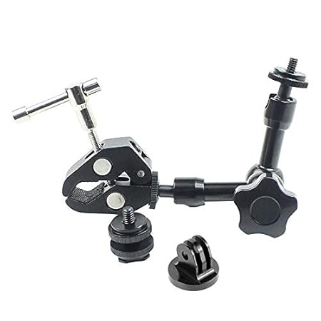 FEICHAO Adjustable Magic Arm Clamp + 7 Inch Friction Articulating Magic Arm Bracket for DSLR Camera Monitor LED Studio Light