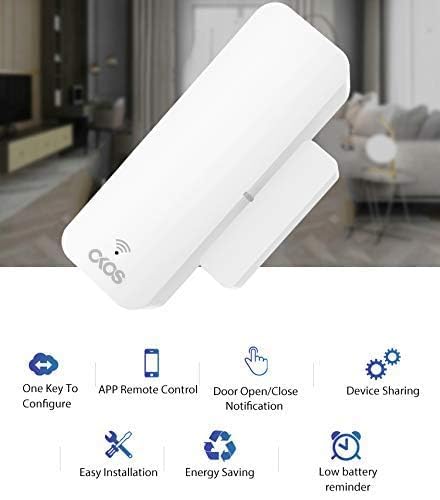 Image of OKOS Smart Door Window Sensor Wi-Fi | Wireless Home Security Alarm | Instant Alerts via Okos Smart App | No Hub Required | AAA Battery Powered | 2.4GHz Wi-Fi | Easy Installation