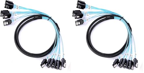 Image of ADCAUDX SATA-III Cable-1M 6Pcs /Set-6Gbps-SATA Cable Long Replacement for Bitcoin Computer-Server CD DVD Drives Raid HDD-SSD (3.3FT) (Pack of 2)