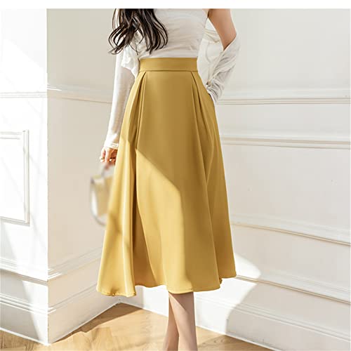 Jupe d'été plissée ample ajustée en taille 44 jaune - 6
