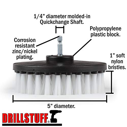 Car Accessories - Drill Brush - Automotive and Truck Detailing Brush Kit - Wheel Cleaner - Car Interior Cleaner - Car Wash Brush - Scrub Brushes for Cleaning - Car Cleaning Tools - Auto Detailing Kit