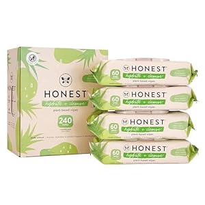The Honest Company Hydrate + Cleanse Naturally Scented Wipes | Cleansing Multi-Tasking Wipes | 99% Water, Plant-Based, Hypoallergenic | Aloe + Cucumber, 240 Count