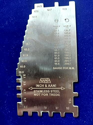 Image of Bangle & Bracelet Scale Gauge in Inch, Aani & Metric for Measuring Sizes of Bangles & Bracelets for Showroom, Workshop, Goldsmith, Jewellery Making & Repair, home use, Hobby Crafts, Bangle sizes