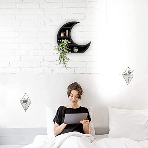Wooden Black Crescent Moon Shelf - Image 4