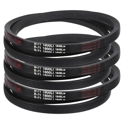 Image of uxcell 3 Pack B71 Classic V-Belt, 74 inch Outside Circumference, Black, Industrial Rubber V-Belt
