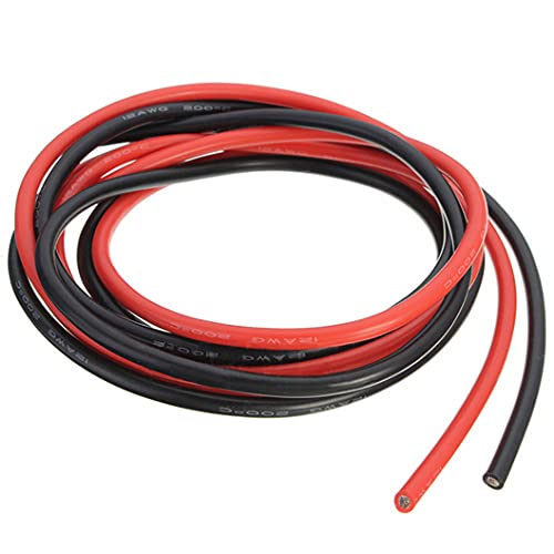 JFtech 12AWG Silicone Wire 5ft Red & Black for RC Quadcopter
