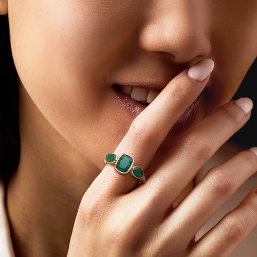 Ross-Simons 2.80 ct. t.w. Emerald 3-Stone Ring in 18kt Gold Over Sterling2