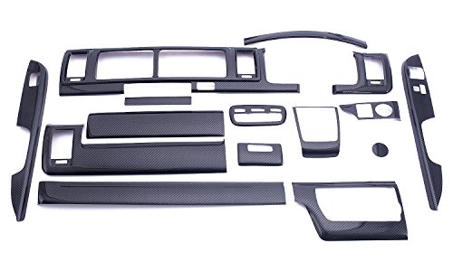 LANBO オリジナル インテリアパネル 15 ピース セット トヨタ ハイエース レジアス エース 200系 ワイド車 4型 カーボン調 254 ドレスアップ カスタムパーツ LPH200W4-254-15