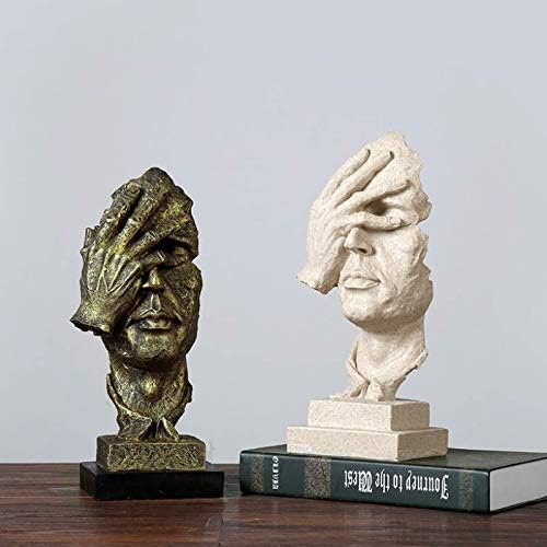 Miniatura 3 de Lependor Decoraciones de escritorio abstractas y creativas, estatuas de pensador, estatuas y esculturas de manos y cara para decoración del hogar,