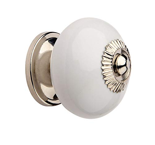 Image of Ceramic Nickel Plated (White and Brown, Standard Size, 39 mm Dia) - Set of 4...