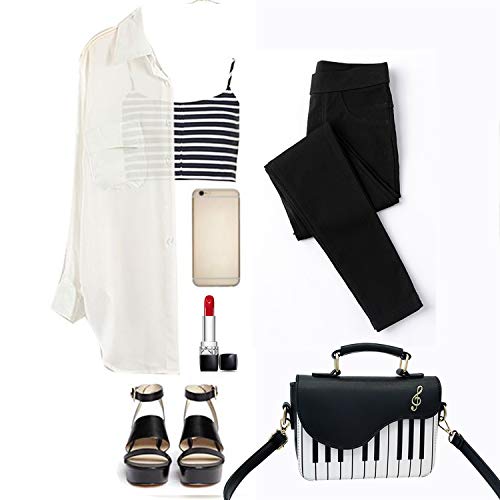 Bolso cruzado para mujer con forma de piano y guitarra, bolso pequeño de hombro y tote miniatura 6