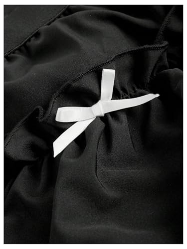 OYOANGLE Women's Plus Size Bow Ruffle Layers Mini Skirts Elastic High Waist Y2k Mini Skirts3