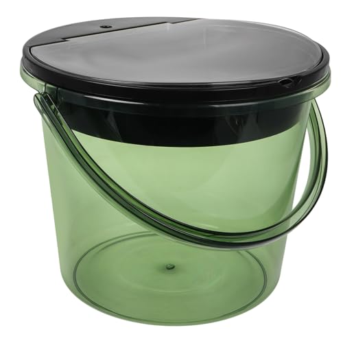 Beatifufu Tea Waste Bin Separator Countertop Compost Bin for Kitchen Rv Trash Can Tea Dregs Drainage Bucket Light Green