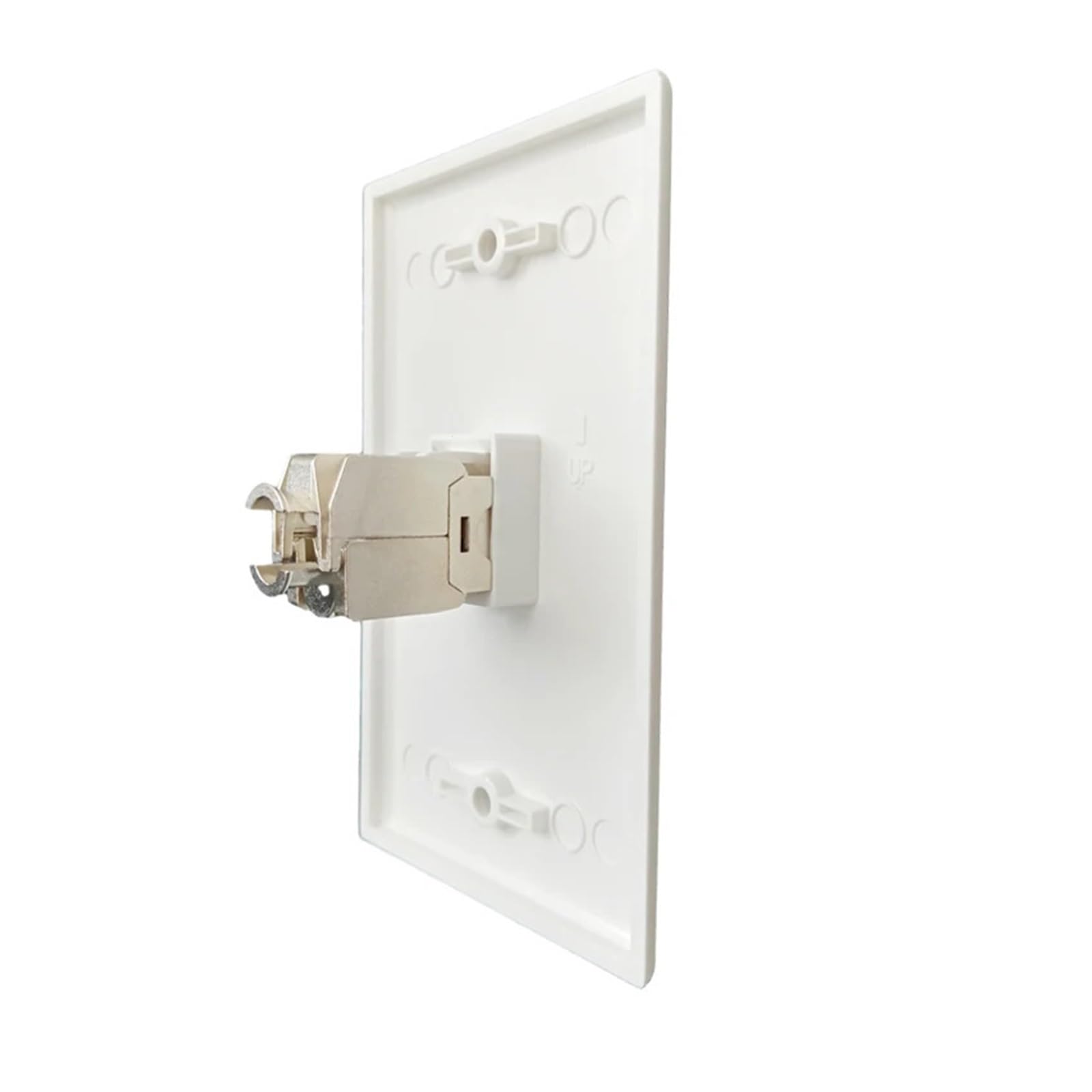 1 jeu de plaques murales RJ45 LAN US CAT6A à port, prise Ethernet CAT.6A blanche