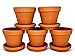 meindekoartikel 5 Töpfe und 5 Untersetzer aus Ton - Blumentopf Pflanzgefäß für Garten, Balkon und Zuhause (10tlg.Set - Ø 10 cm)