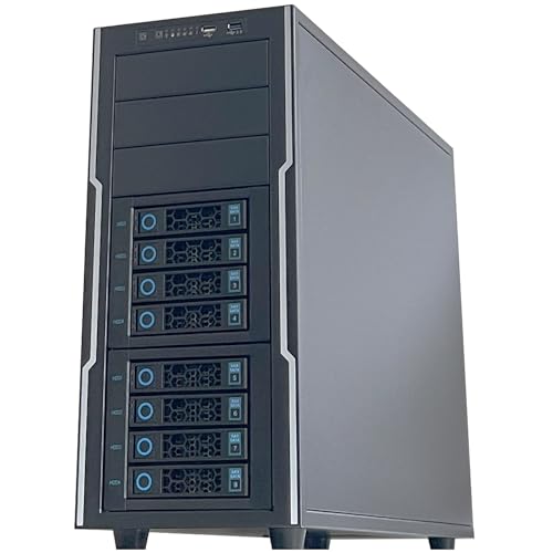 Generic ZhenLoong Full Tower 8 Bay Hard Drive hot-swap SAS SATA NAS Computer case ITX MATX ATX EATX EEB Server GPU Graphic Workstation Chassis with 12Gb backplane/SFF8643 Interface