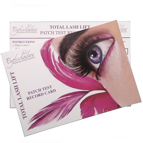 Lash Lift Patch Test Record Cards - A6 Size - Pack of 50. Eyeluvlashes Brand Lash Lifting Perming Record Cards