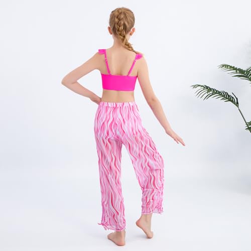 Patgoal Teen Girls 3 Pieces Bikini Bathing Suit with Rash Guard Pants Quick Dry Swimwear Cover-Up Sets Kids Tankini Set 9-16Y3