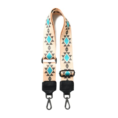 Image of Merbaa Nylon Aztec Print Crossbody Bag Replacement Strap Guitar Strap Wide Shoulder Strap with Leather and Imported Fittings