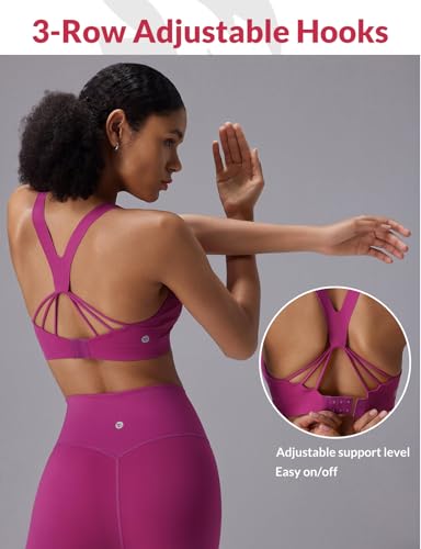 Image of baleaf Sweatleaf Adjustable Sports Bras for Women, Padded Racerback Yoga Bra, High Impact Molded Cup Workout Bra