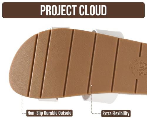 Image of Project Cloud Womens Two Strap Sandals & Non Slip Summer Slides (Hilltop) | Slides for Women Plush Soft Insole Casual Beach Footwear Vacation Outfits Travel Everyday Comfort Easy Wear Versatile Fashion