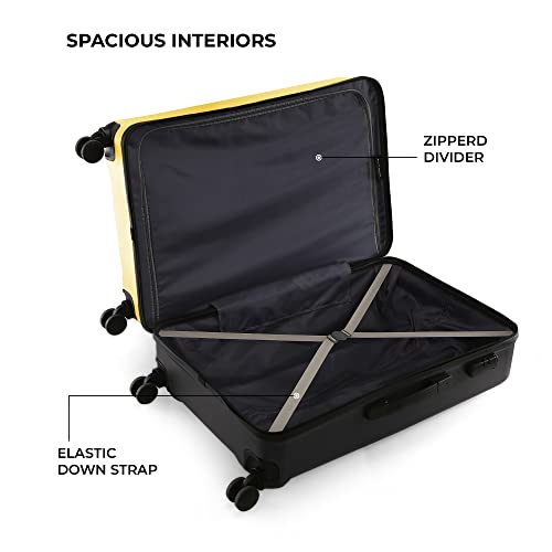 Image of Stony Brook by Nasher Miles Grid Hard-Sided Polycarbonate Yellow Black 28 inch |75cm Trolley Bag