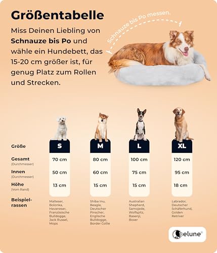 Belune® Donutkissen Deluxe [Dunkelgrau, 70cm], waschbar, Hundebett kleine Hunde, Hundedonut Kissen kleine Hunde