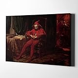 Stanczyk by Jan Matejko Wall Art Canvas Prints, Sad Joker Painting, Gothic Art Fine Poster Print, Famous Wall Decor, Vintage Pictures for Modern Home Decorations (20x30 inch No Frame)