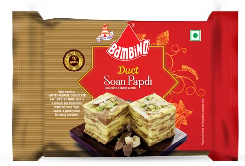 Image of Bambino Soan Papdi Combo Pack of 3 Buttersctoch I Orange I Duet Each 200 Gms