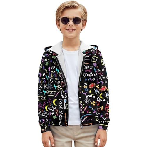 Zip Up Hoodies Long Sleeve Hooded Sweatshirts with Pockets for Unisex Kids Fall Winter Coat 6-16 Years,S-XL Size