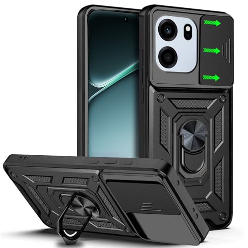 Image of AESTMO Tough Armor OnePlus Nord CE 6 5G Bumper Back Case Cover | Ring Holder & Sliding Camera Shield Cover | 360 Degree Protection Back Case Cover for OnePlus Nord CE 6 5G (Black)