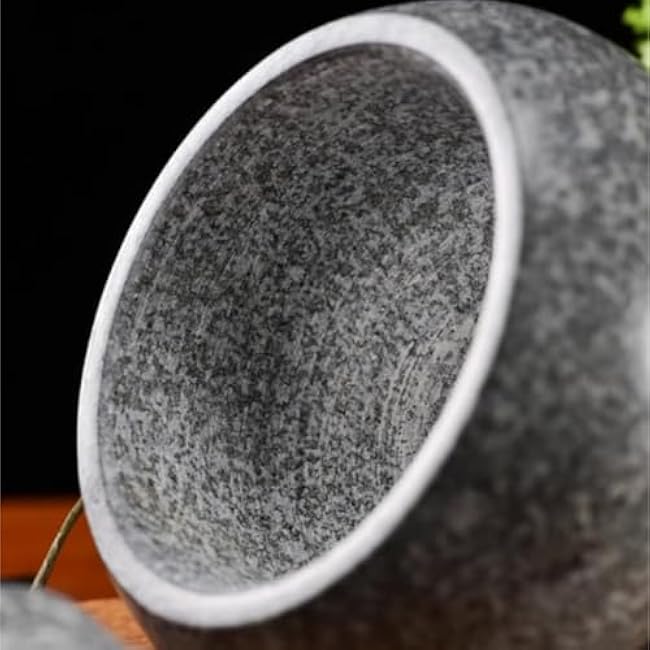 QUQUQ Mortar and Pestle Set Garlic Pounder Stone Mortar Garlic Press Garlic Press Household Garlic Pestle Set Seasoning Spice Tools(13x9cm)