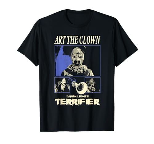Terrifier Art the Clown Black and White Panels Horror Movie T-Shirt