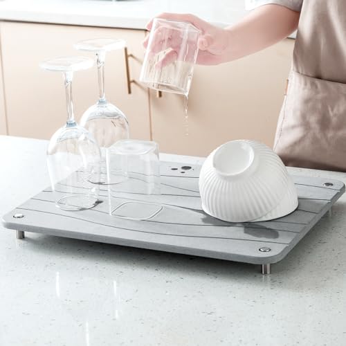 Plentio Light Grey Wave Drying Mat